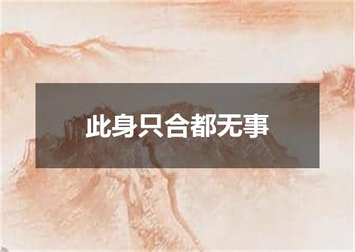 此身只合都无事