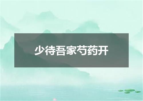 少待吾家芍药开