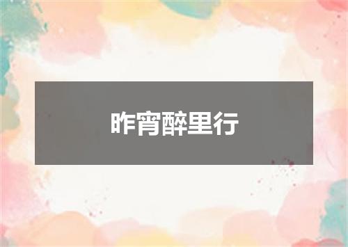 昨宵醉里行