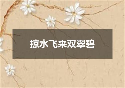 掠水飞来双翠碧