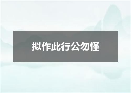 拟作此行公勿怪
