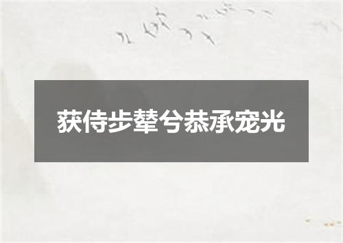 获侍步辇兮恭承宠光