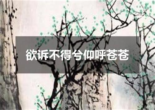 欲诉不得兮仰呼苍苍