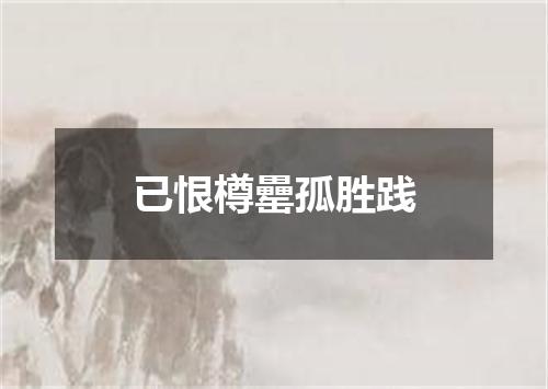 已恨樽罍孤胜践