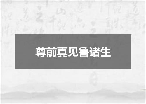 尊前真见鲁诸生