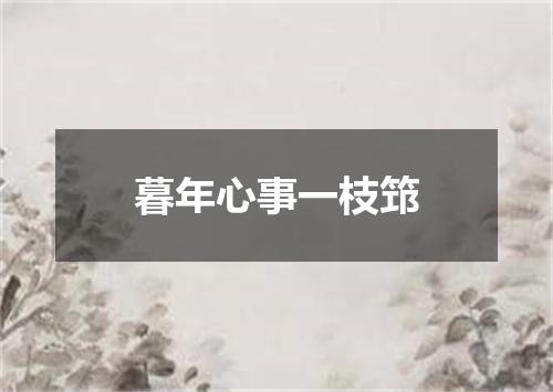 暮年心事一枝筇