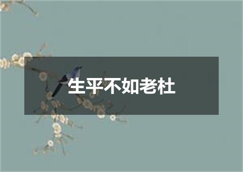 生平不如老杜