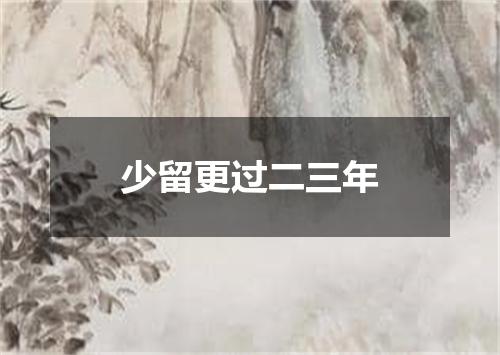 少留更过二三年