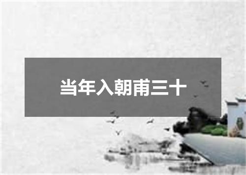 当年入朝甫三十