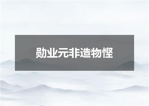 勋业元非造物悭