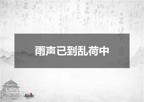 雨声已到乱荷中
