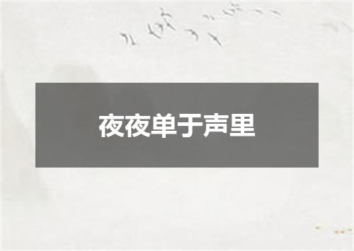 夜夜单于声里