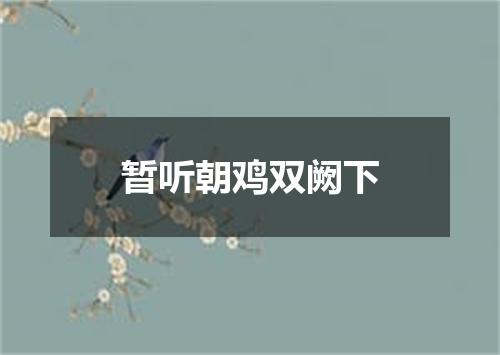 暂听朝鸡双阙下