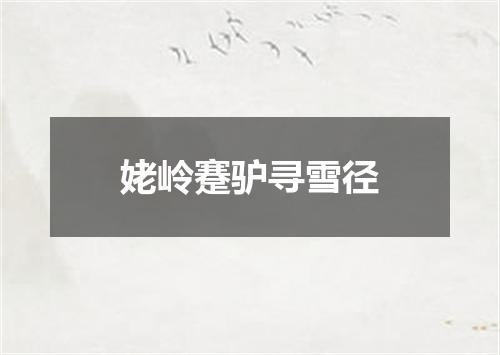 姥岭蹇驴寻雪径