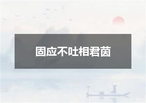 固应不吐相君茵