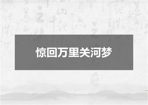 惊回万里关河梦