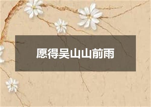 愿得吴山山前雨