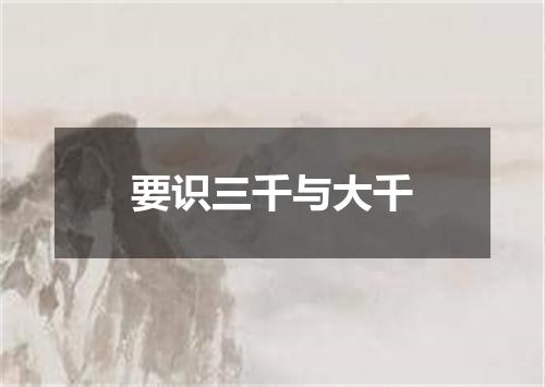 要识三千与大千