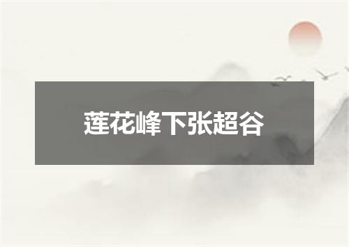 莲花峰下张超谷