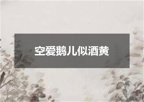 空爱鹅儿似酒黄