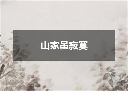 山家虽寂寞