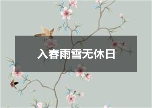 入春雨雪无休日