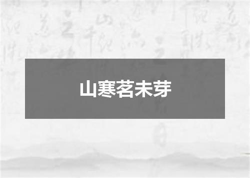 山寒茗未芽