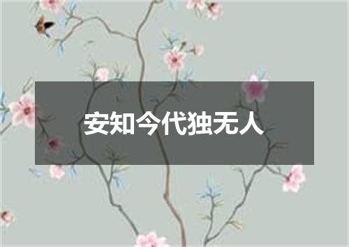 安知今代独无人