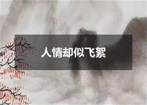 人情却似飞絮