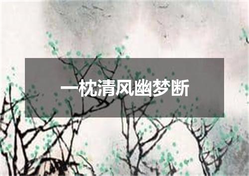 一枕清风幽梦断