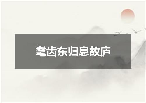 耄齿东归息故庐