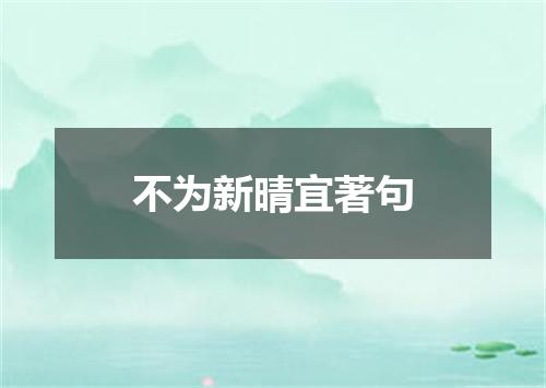 不为新晴宜著句