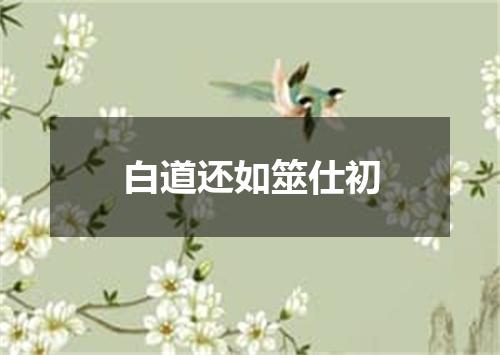 白道还如筮仕初