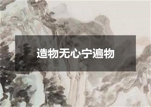 造物无心宁遍物