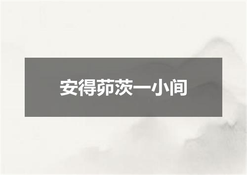 安得茆茨一小间