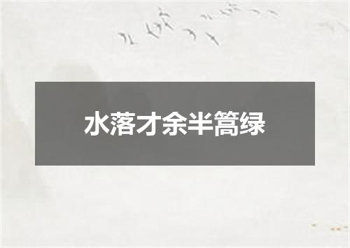 水落才余半篙绿