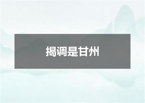 揭调是甘州
