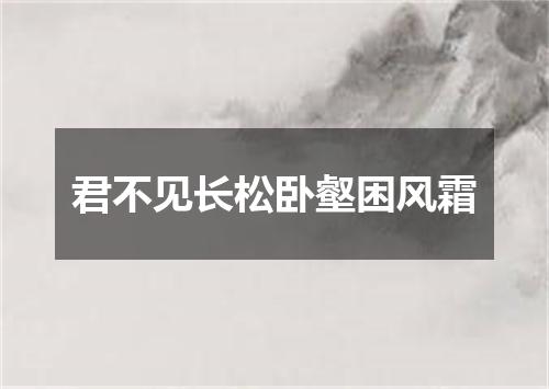 君不见长松卧壑困风霜
