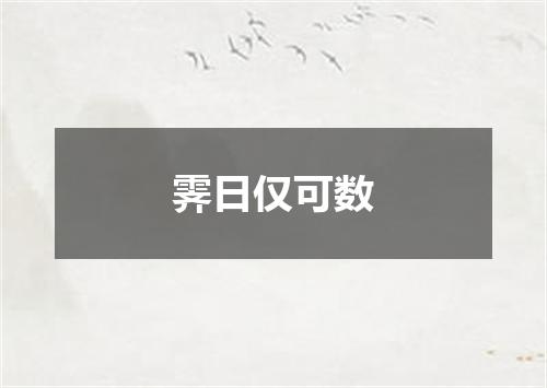 霁日仅可数