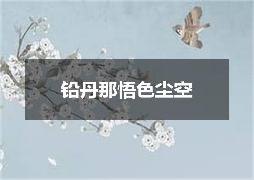 铅丹那悟色尘空
