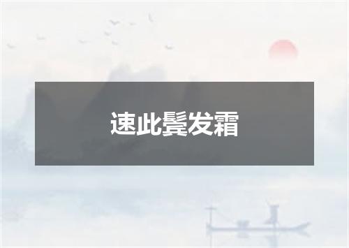 速此鬓发霜