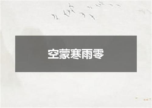空蒙寒雨零