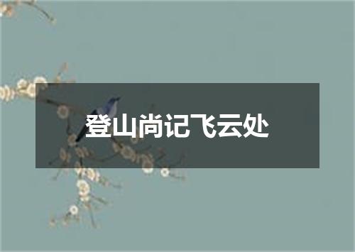 登山尚记飞云处