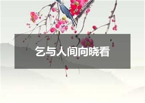 乞与人间向晓看