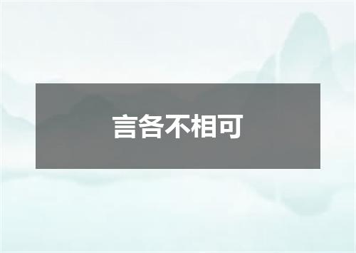 言各不相可