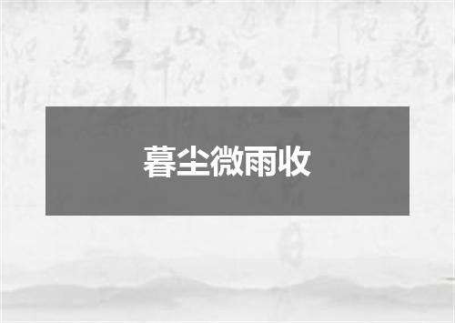 暮尘微雨收