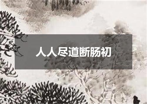 人人尽道断肠初