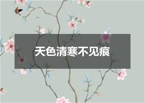 天色清寒不见痕