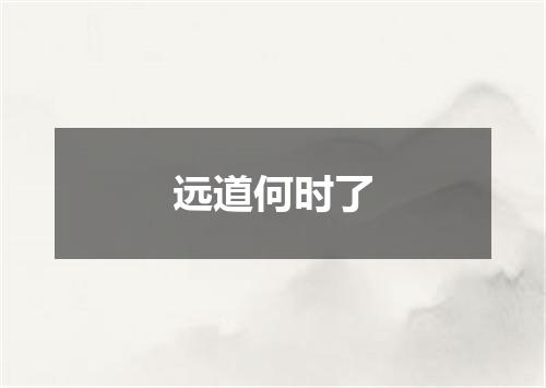 远道何时了