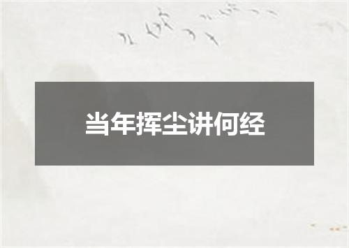 当年挥尘讲何经